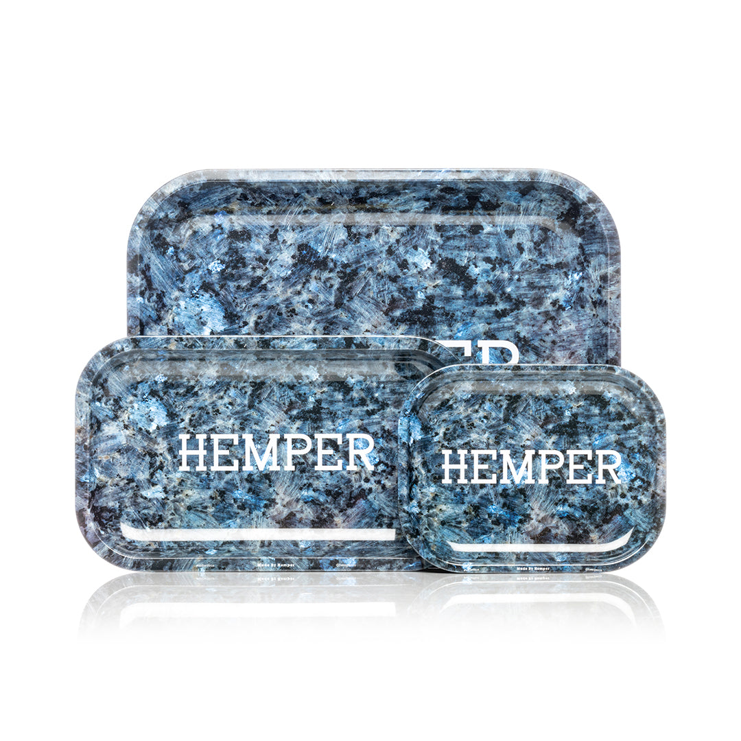 Luxe Marble Black/Blue Rolling Tray