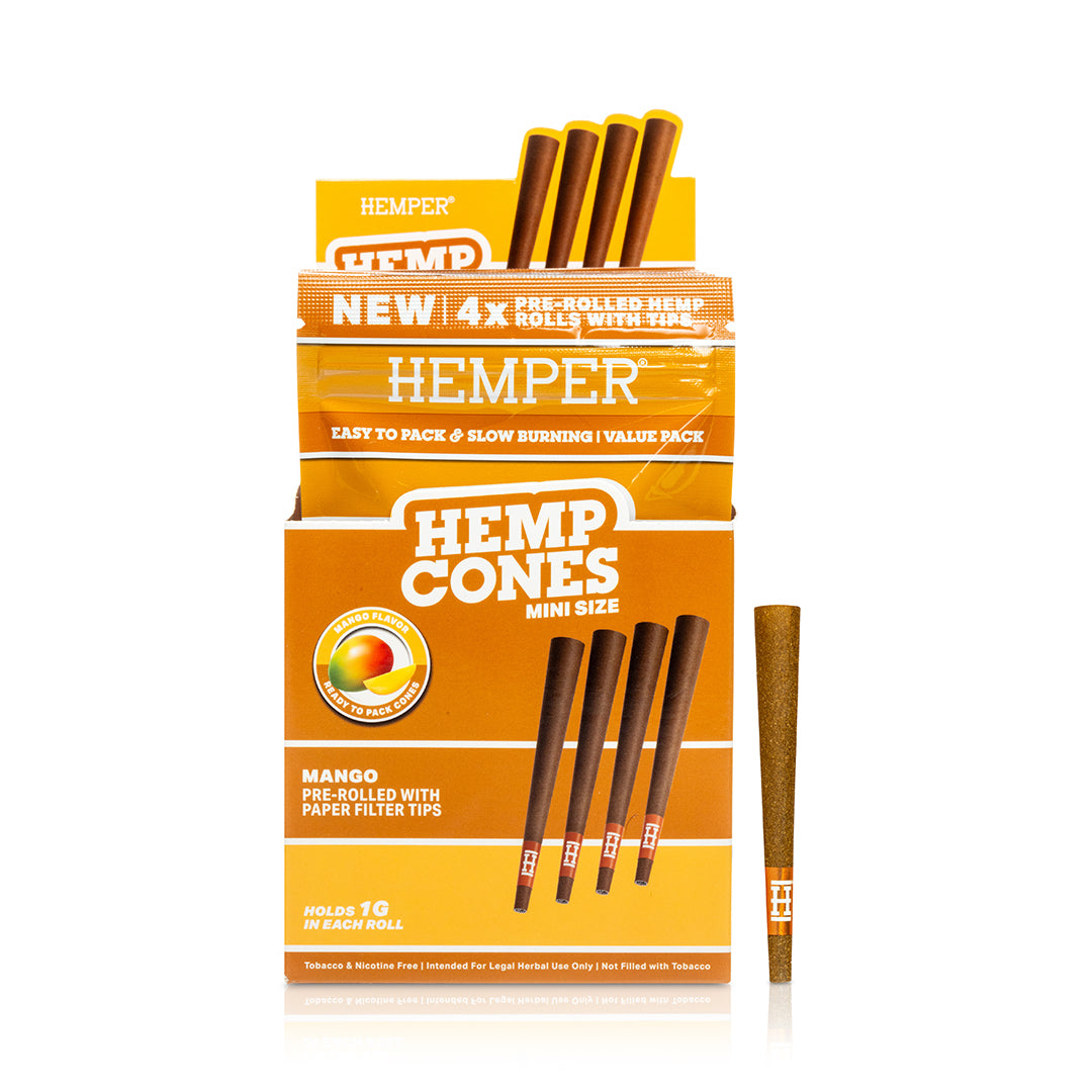 Pre-Rolled Mini Size Paper Tip Hemp Cones | 4PK