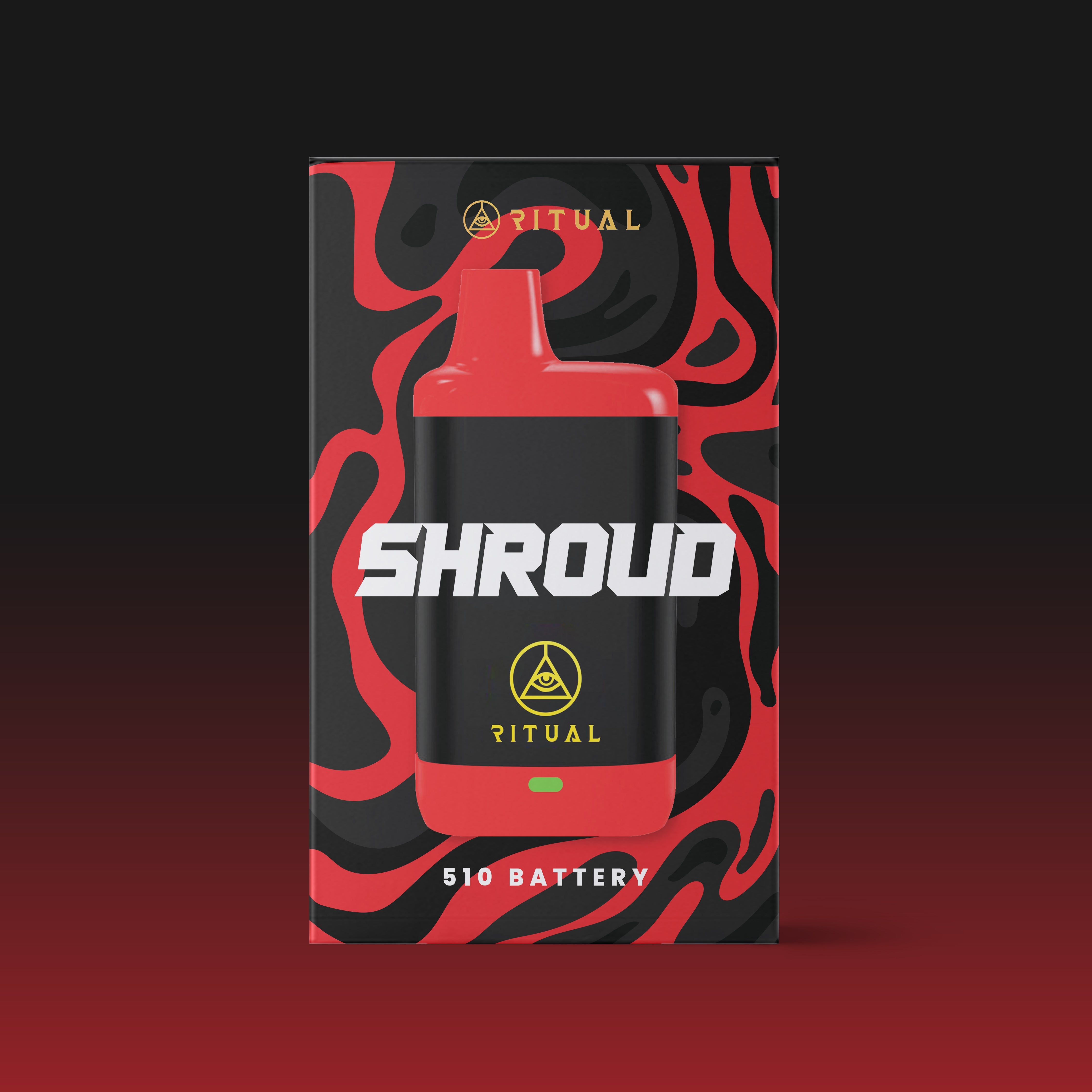 Ritual - Shroud 510 Thread Vape Battery - Red & Black