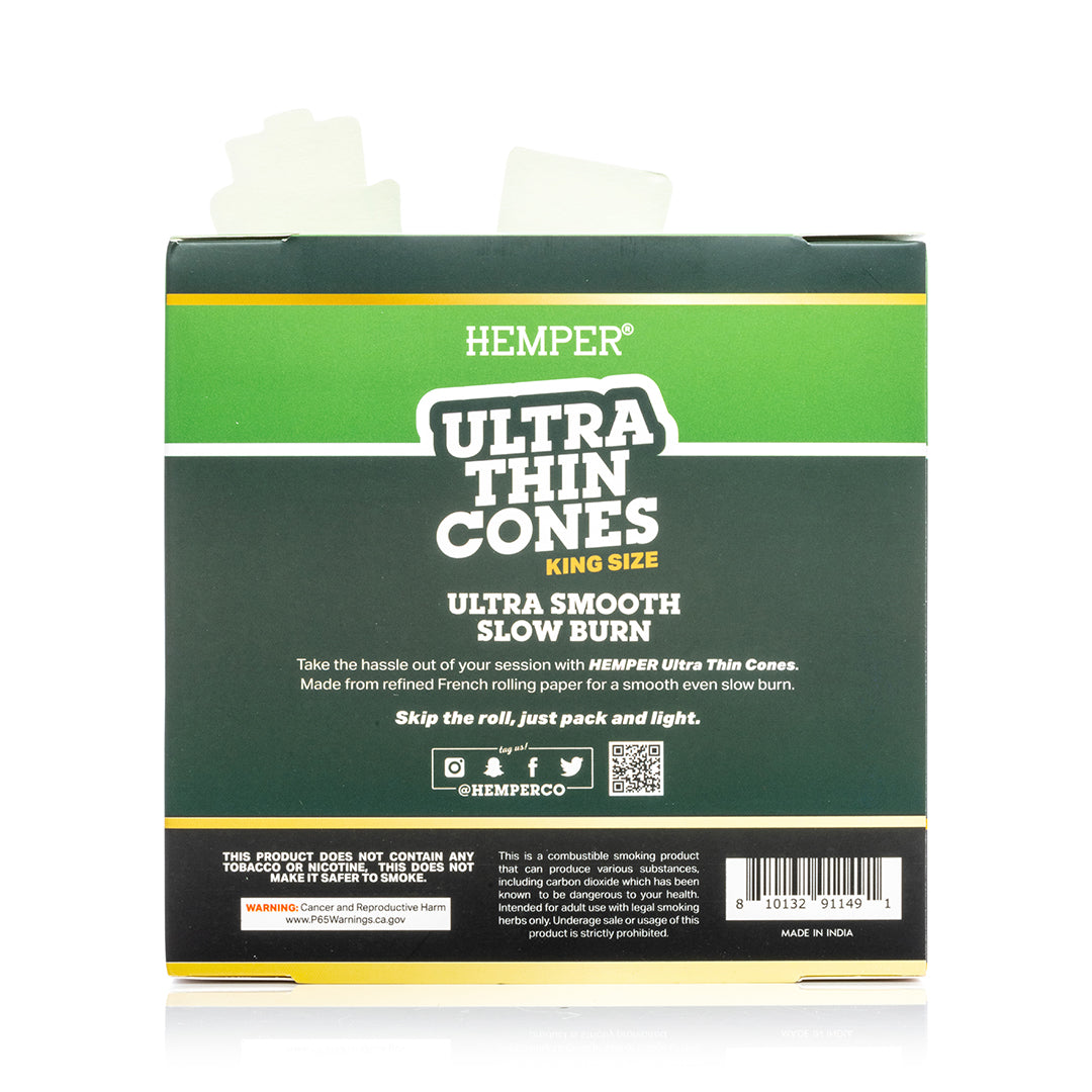 Ultra Thin Pre-Rolled Cones French White Paper - 3 Pack - King Size
