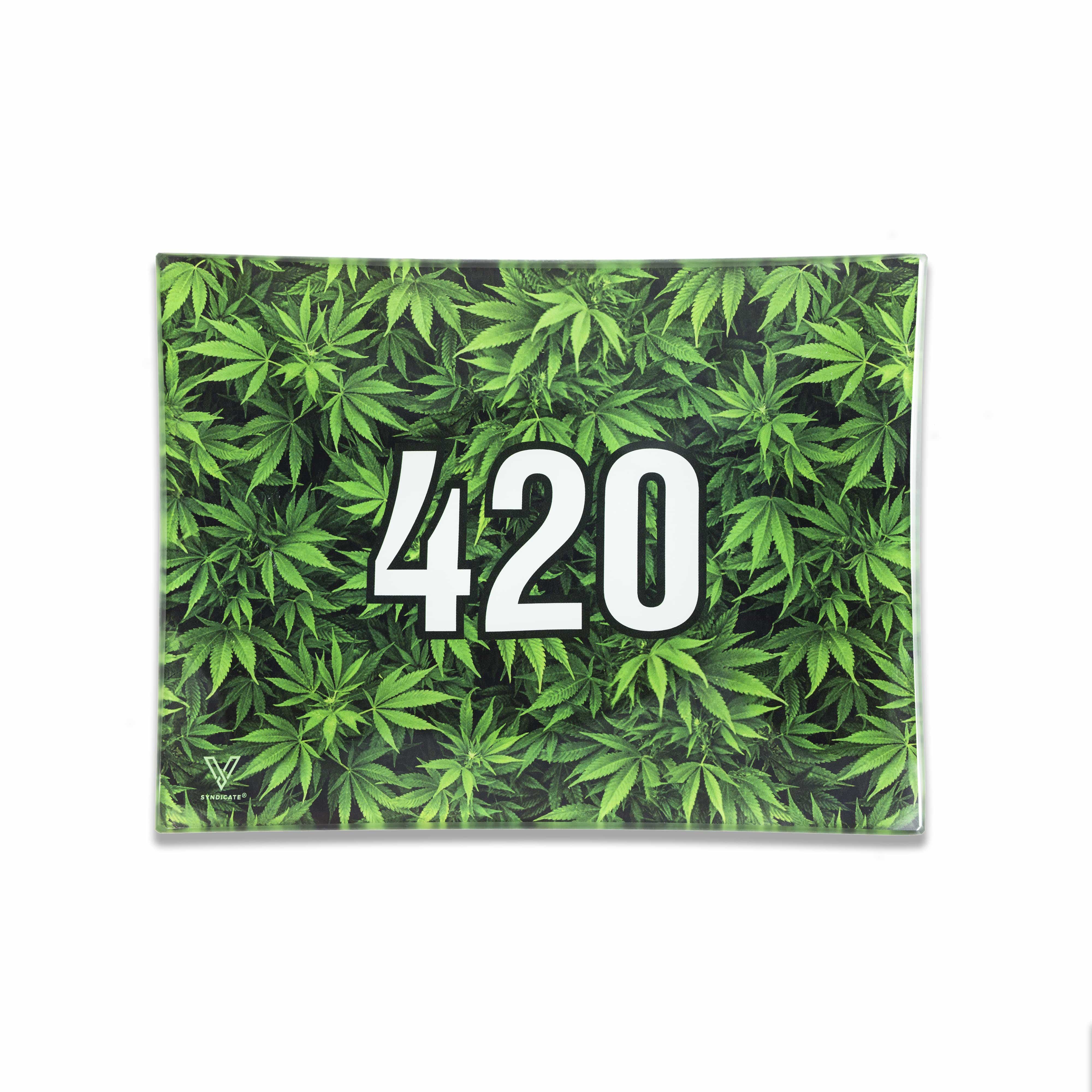 420 Green Glass Rolling Tray