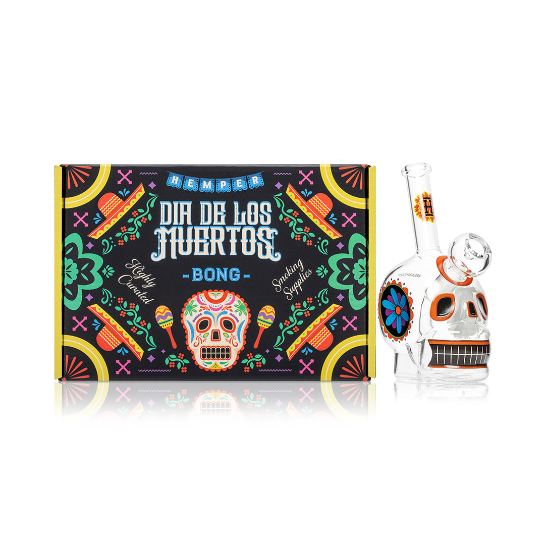 Dia De Los Muertos Skull Bong 6.1"