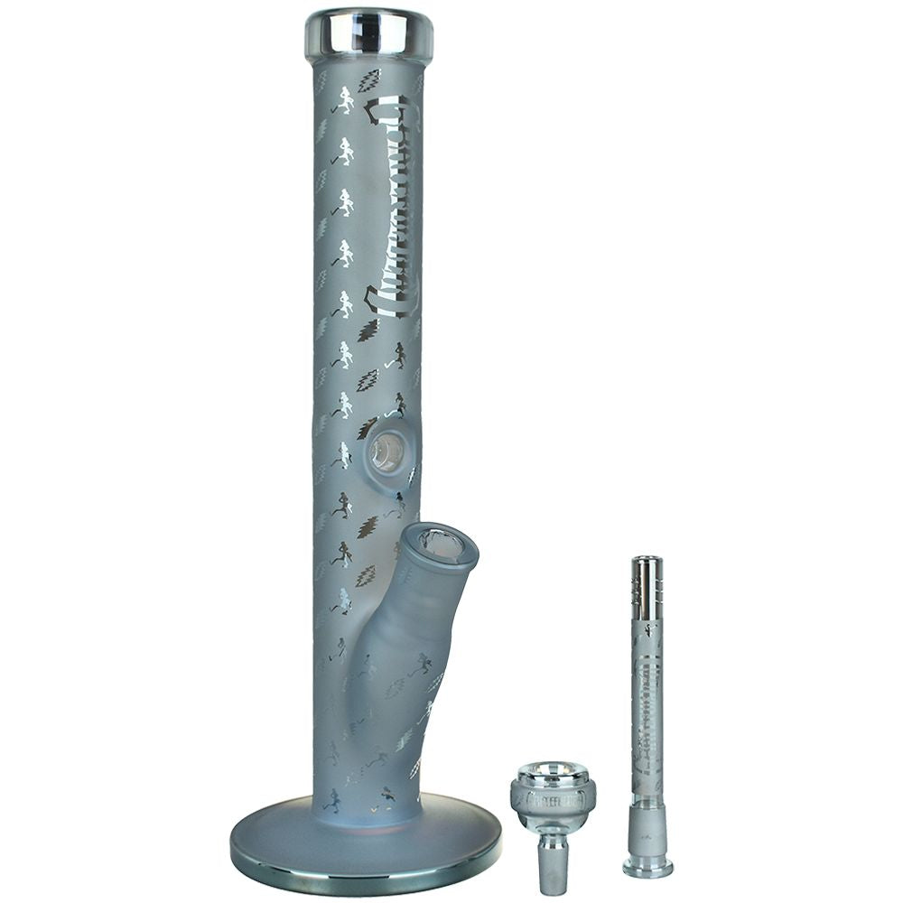 Grateful Dead x Pulsar Bolts And Skellies Straight Tube Bong-15.5"/14mm F