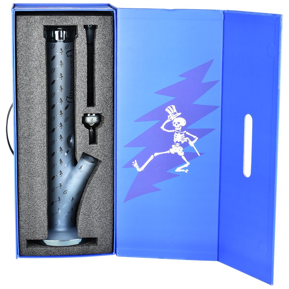 Grateful Dead x Pulsar Bolts And Skellies Straight Tube Bong-15.5"/14mm F